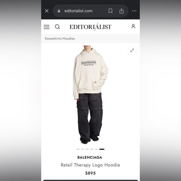 BALENCIAGA  Retail Therapy Logo Unisex Hoodie,‎ Size 2, $895 - Picture 7 of 13